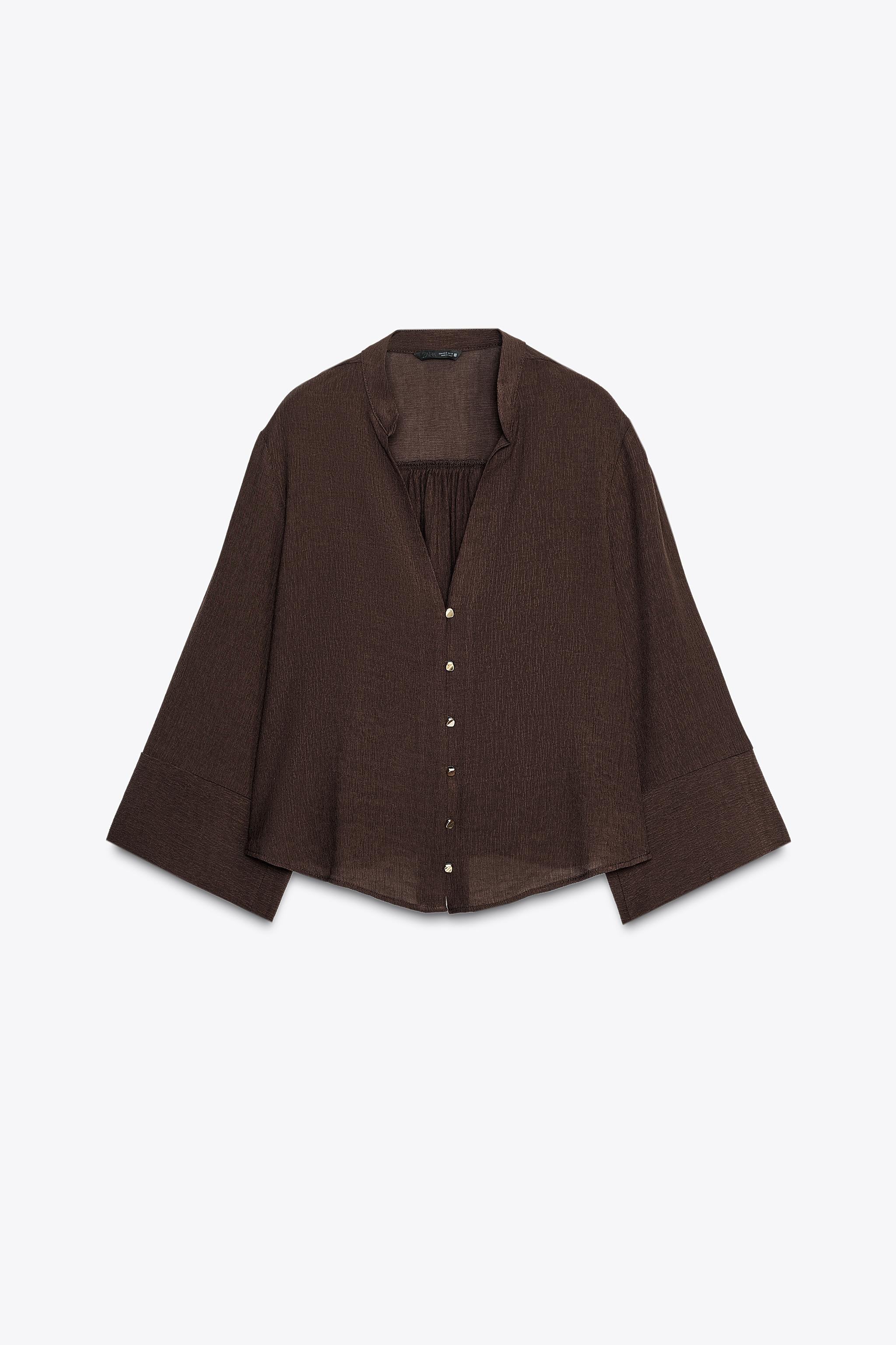 COTTON GAUZE BLOUSE | Zara US