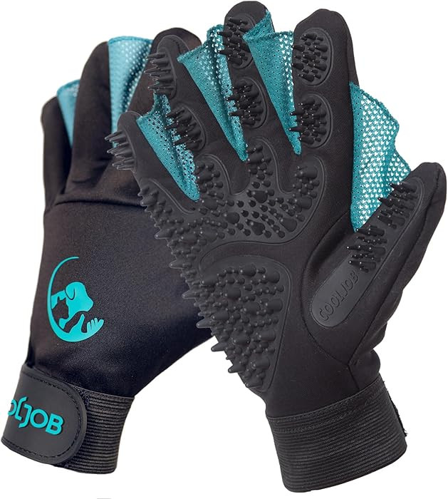 COOLJOB Patented Pet Grooming Gloves with Web, Reusable Washable Cleaning Brush Massage Hair Remo... | Amazon (US)