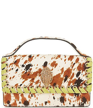 Kurt Geiger London Small Bond Top Handle Cow Print Haircalf Satchel Bag - Brown Multi | Dillard's