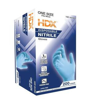 Blue Disposable Nitrile Cleaning Gloves (200 Ct One Size Fits Most) | The Home Depot