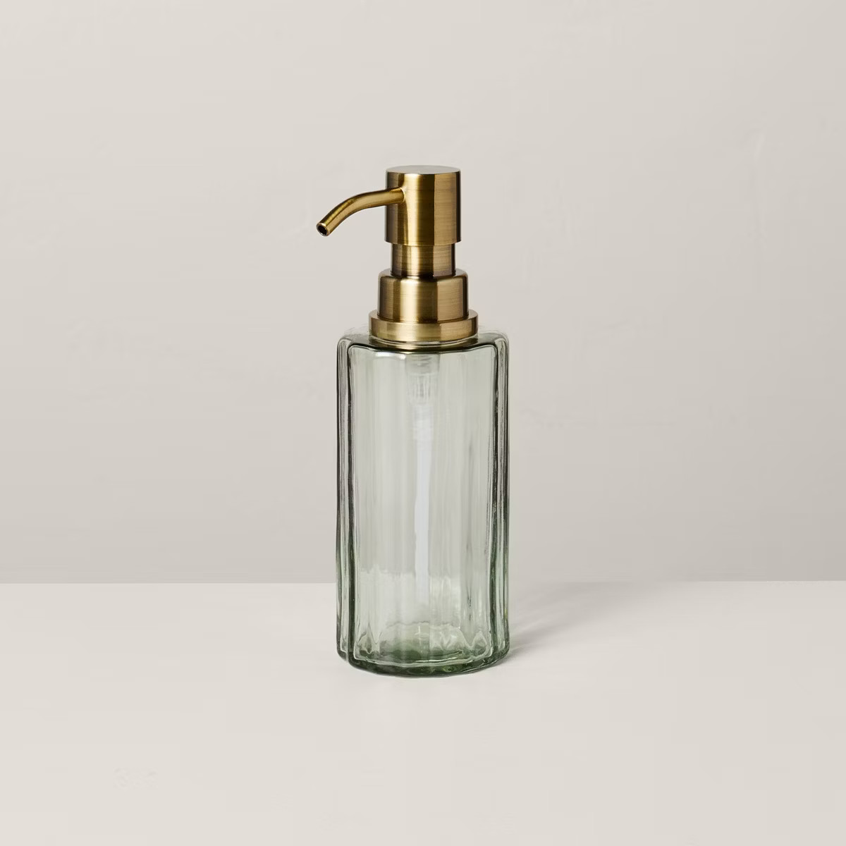 Fluted Glass Bathroom Soap Pump Light Green - Hearth & Hand™ with Magnolia | Target