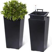 2 PCS 22.4 Inch Tall Planter Indoor ＆ Outdoor Black Taper Planter with Shelf Insert Self-Absorbing Plastic Flower Pots | AliExpress (US)