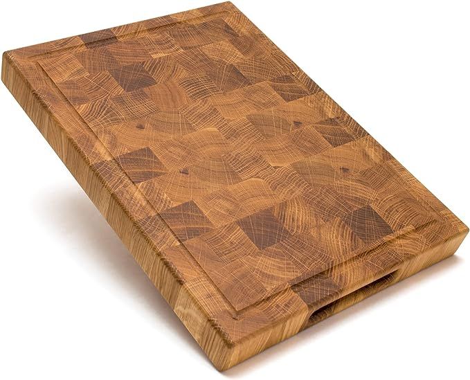 PYProjectEnd Grain Oak Wood Cutting Board 16x12 in Butcher Chopping Block (16x12) | Amazon (US)