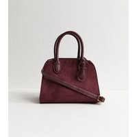 Burgundy Faux Suede Small Shopper Bag Vegan New Look | New Look (UK)