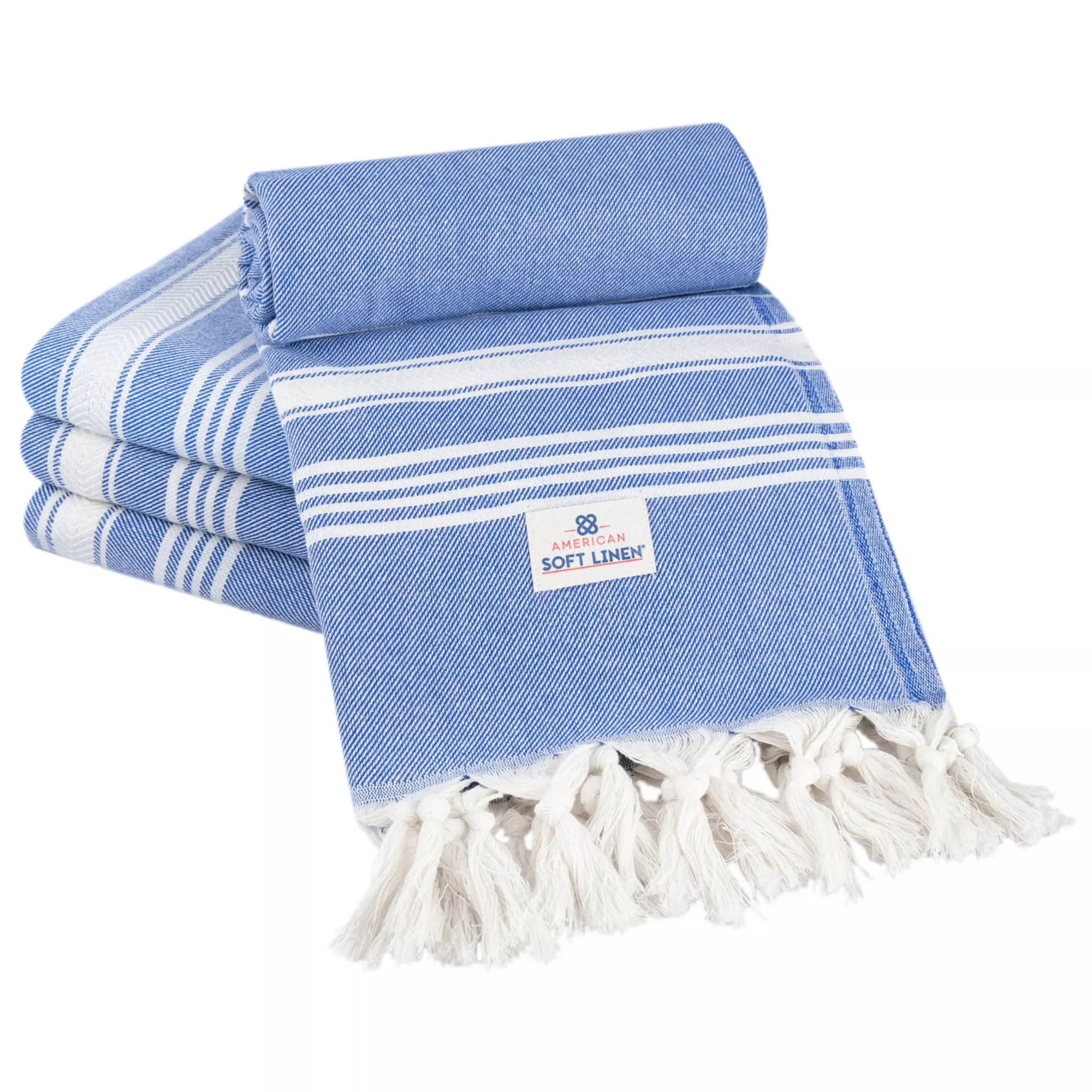 American Soft Linen 4-pc. Turkish Peshtemal Oversized Beach Towel Set | Kohl's