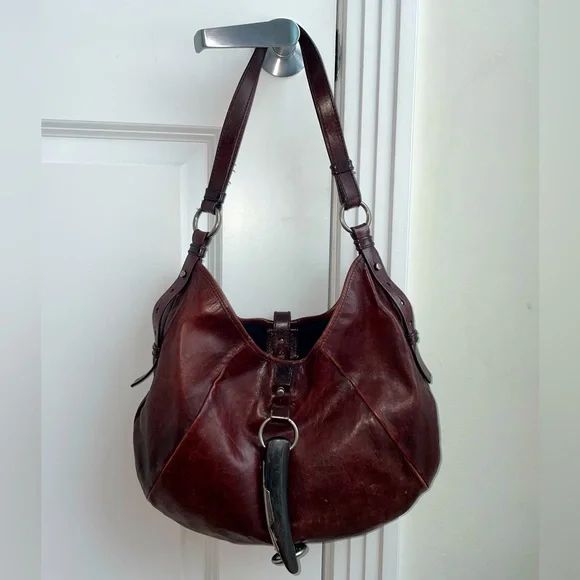 YSL Mombasa Horn Cognac Leather Shoulder Bag | Poshmark