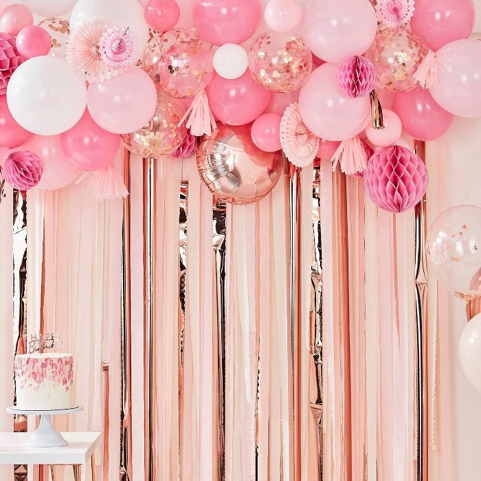 Balloon and Fan Garland Pink/Peach | Target