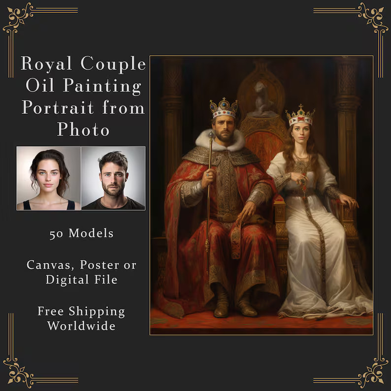Custom Royal Portrait Oil Painting from Photo, Renaissance Portrait, Historical Portrait, Royal P... | Etsy (US)