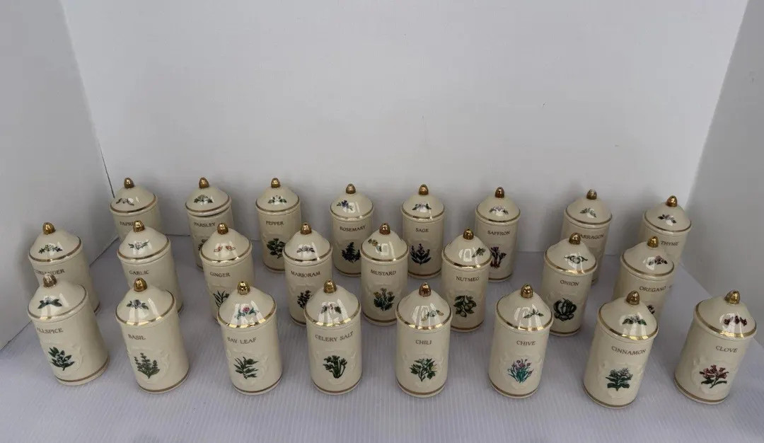 Lenox Spice Garden Porcelain Spice Jars 24k Gold 24pc Set Vintage 1992 No Rack - Etsy | Etsy (US)