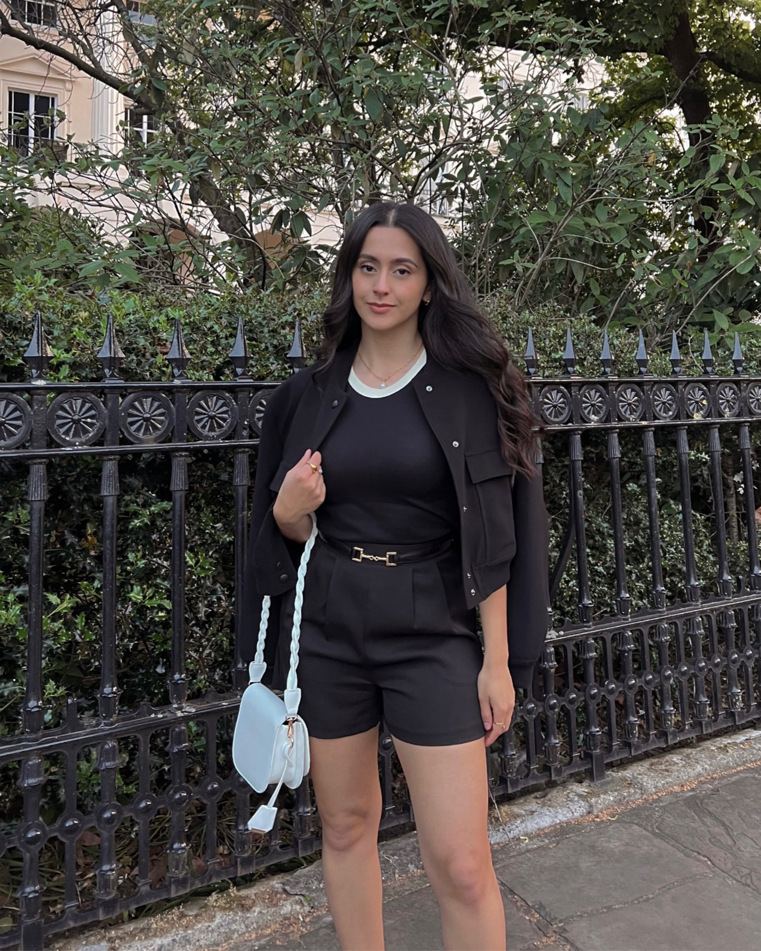 monochrome outfit, black and white outfit, outfit inspo, summer style, summer outfit, petite fashion, summer outfit, london style, aesthetic style, summer trends, black shorts, massimo dutti top, zara bomber jacket

#LTKunder50 #LTKfit #LTKFind