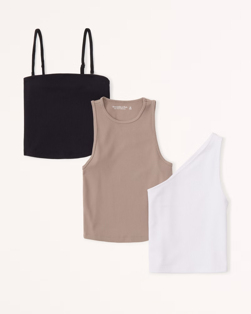3-Pack Seamless Rib Fabric Tanks | Abercrombie & Fitch (US)