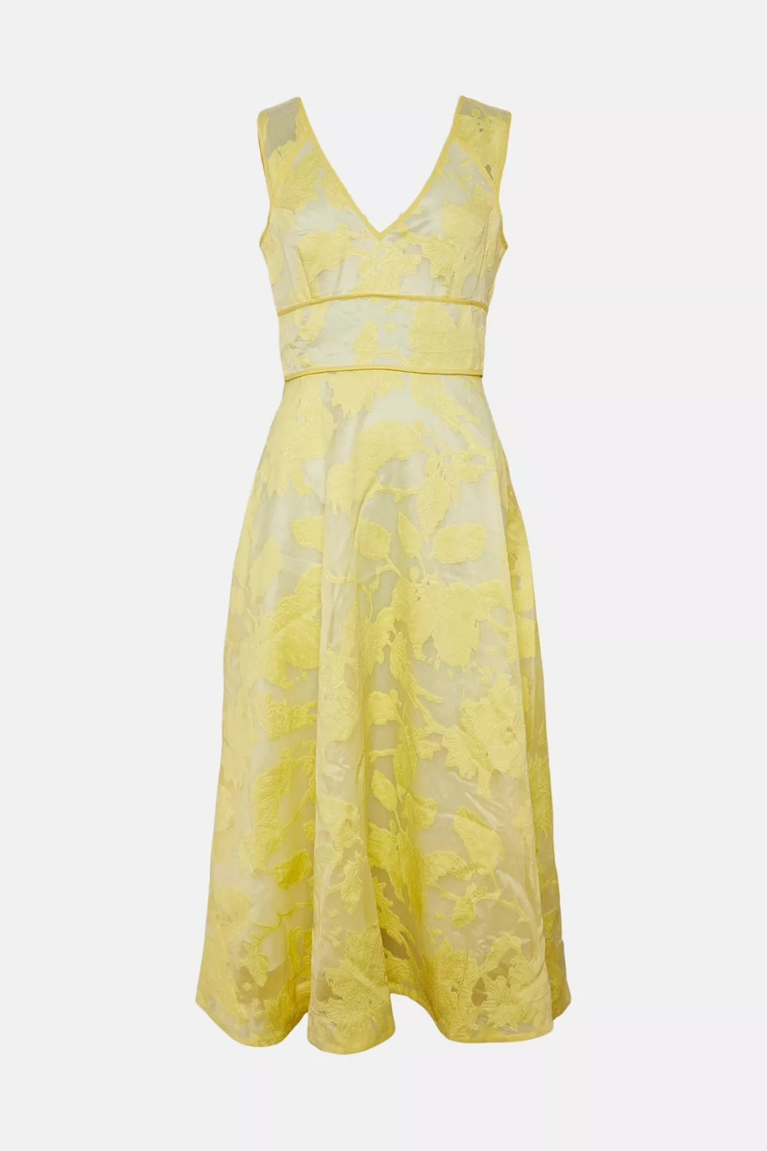 Dresses | V Neck Floral Jacquard Midi Dress | Coast | Coast UK & IE