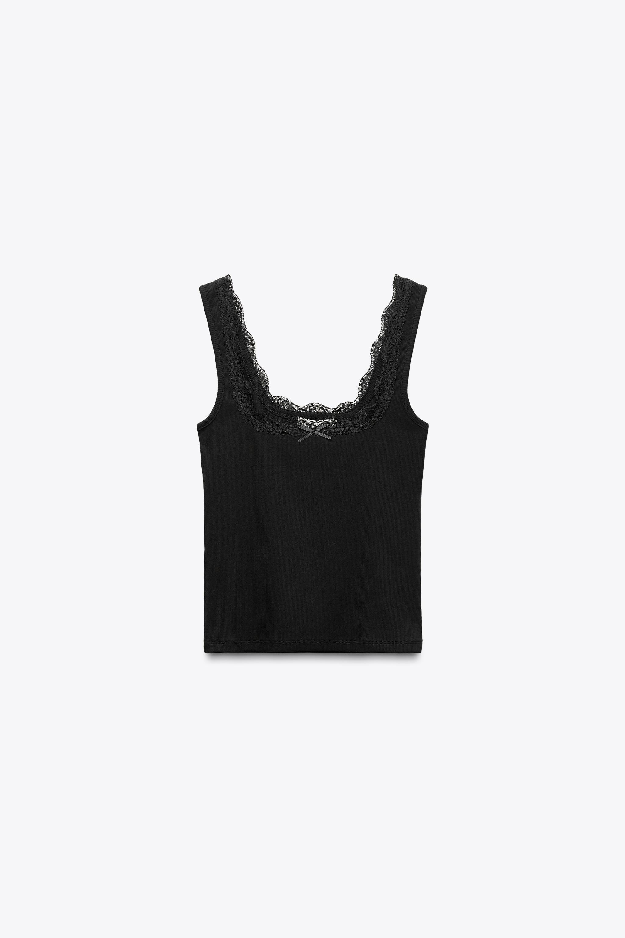 LACE STRAP TANK TOP | Zara US