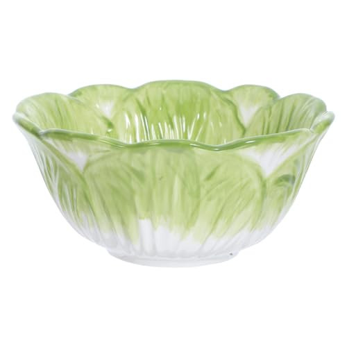 Luxshiny Hand-Painted Ceramic Cabbage Bowl 6-Inch Salad Serving Bowl for Fruits Snacks Desserts Tableware | Amazon (US)