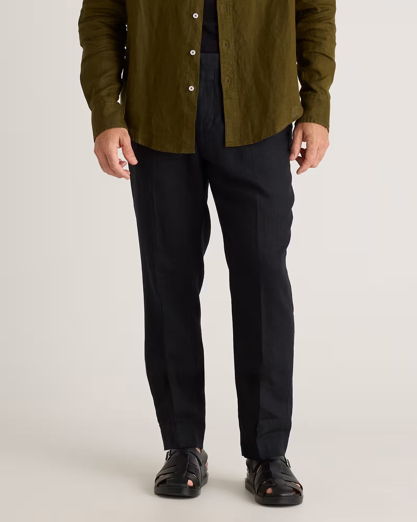 100% European Linen Dress Pants in Black | Quince