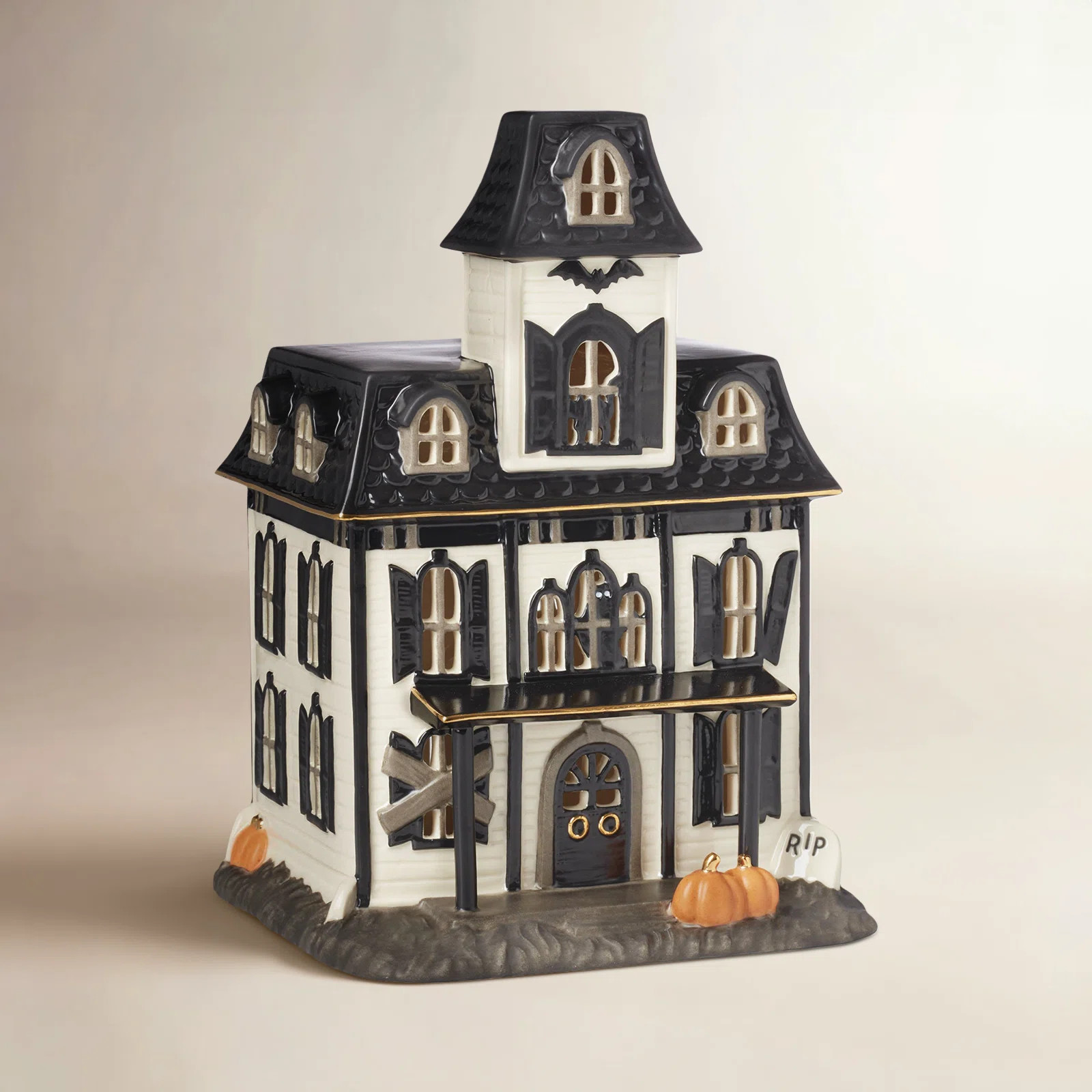 Lenox Lighted Vintage Halloween House Figurine | Birch Lane