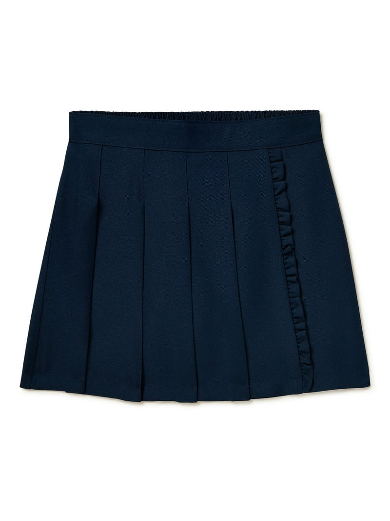 Wonder Nation Girls School Uniform Pleated Ruffle Scooter Skirt, Sizes 4-16 & 8-18 Plus - Walmart... | Walmart (US)