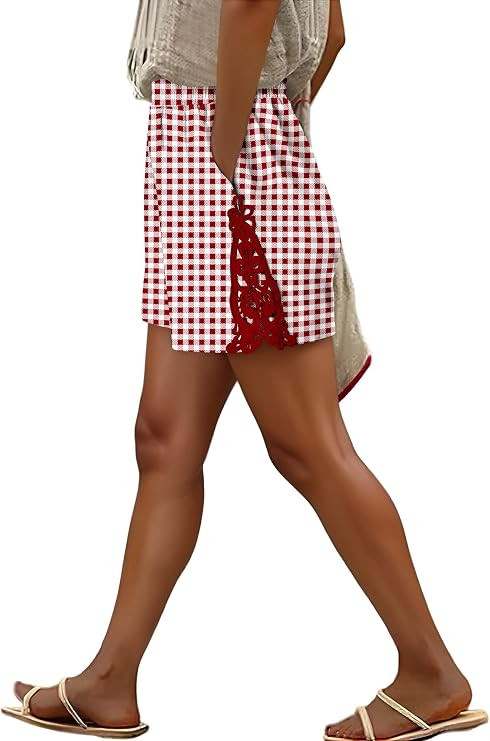 ONLYSHE Shorts for Women Casual Cotton Linen Elastic Waisted Summer Lounge Pocket Shorts Vacation... | Amazon (US)