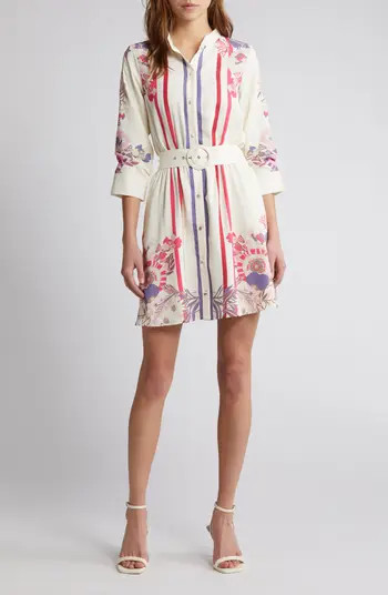 Suzette Mixed Print Mini Shirtdress | Nordstrom