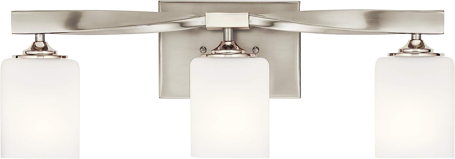 KICHLER Marette 22.75" 3 Light Vanity Light with Satin Etched Cased Opal Glass in Brushed Nickel | Amazon (US)