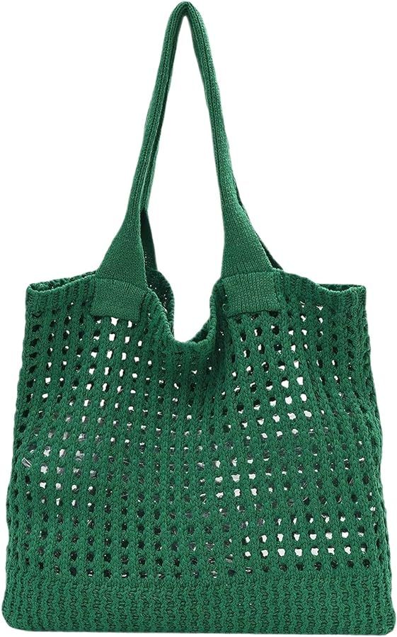 Verdusa Women's Hollow Out Crochet Tote Handbags Knitted Hobo Shopping Bags | Amazon (US)