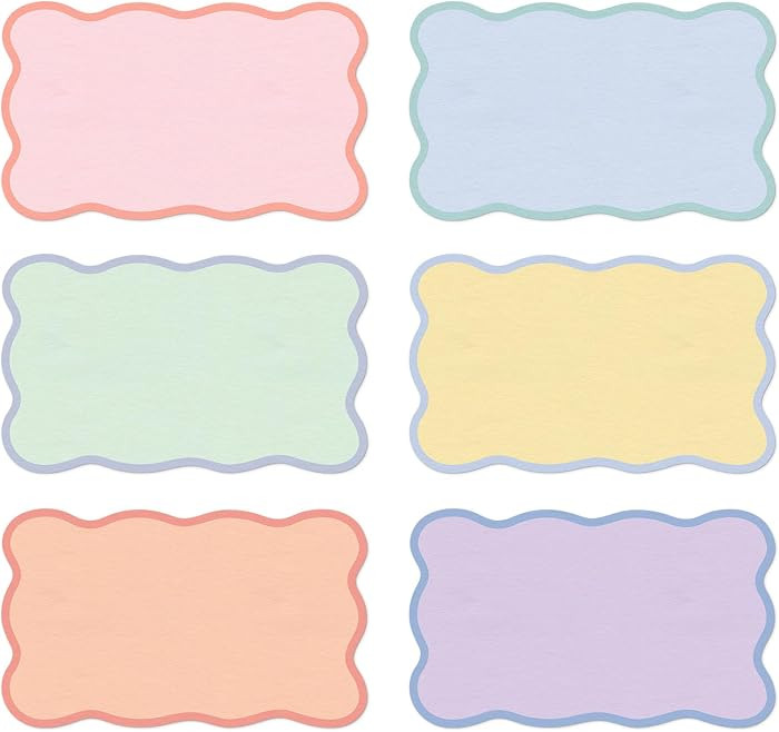 Whaline 120 Pack Pastel Index Cards 3 x 5 Inch Cardstock Flashcard Colorful Scalloped Blank Index... | Amazon (US)