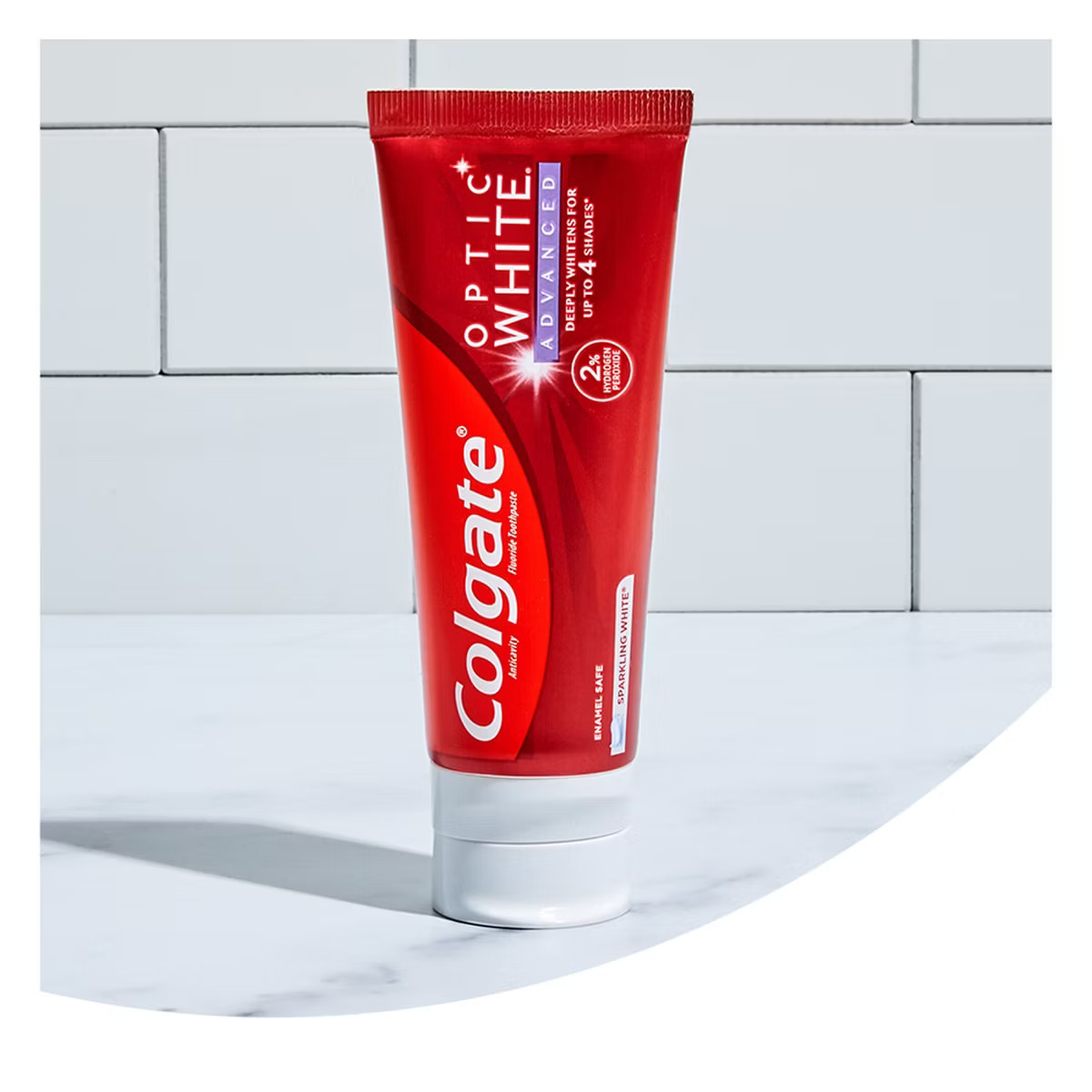 Colgate Optic White Advanced Whitening Toothpaste with Fluoride, 2% Hydrogen Peroxide - Sparkling... | Target