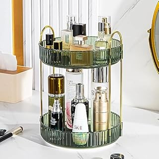 360° Rotating Makeup Organizer, Bathroom Makeup Carousel Spinning Holder Rack, Large Capacity Co... | Amazon (US)