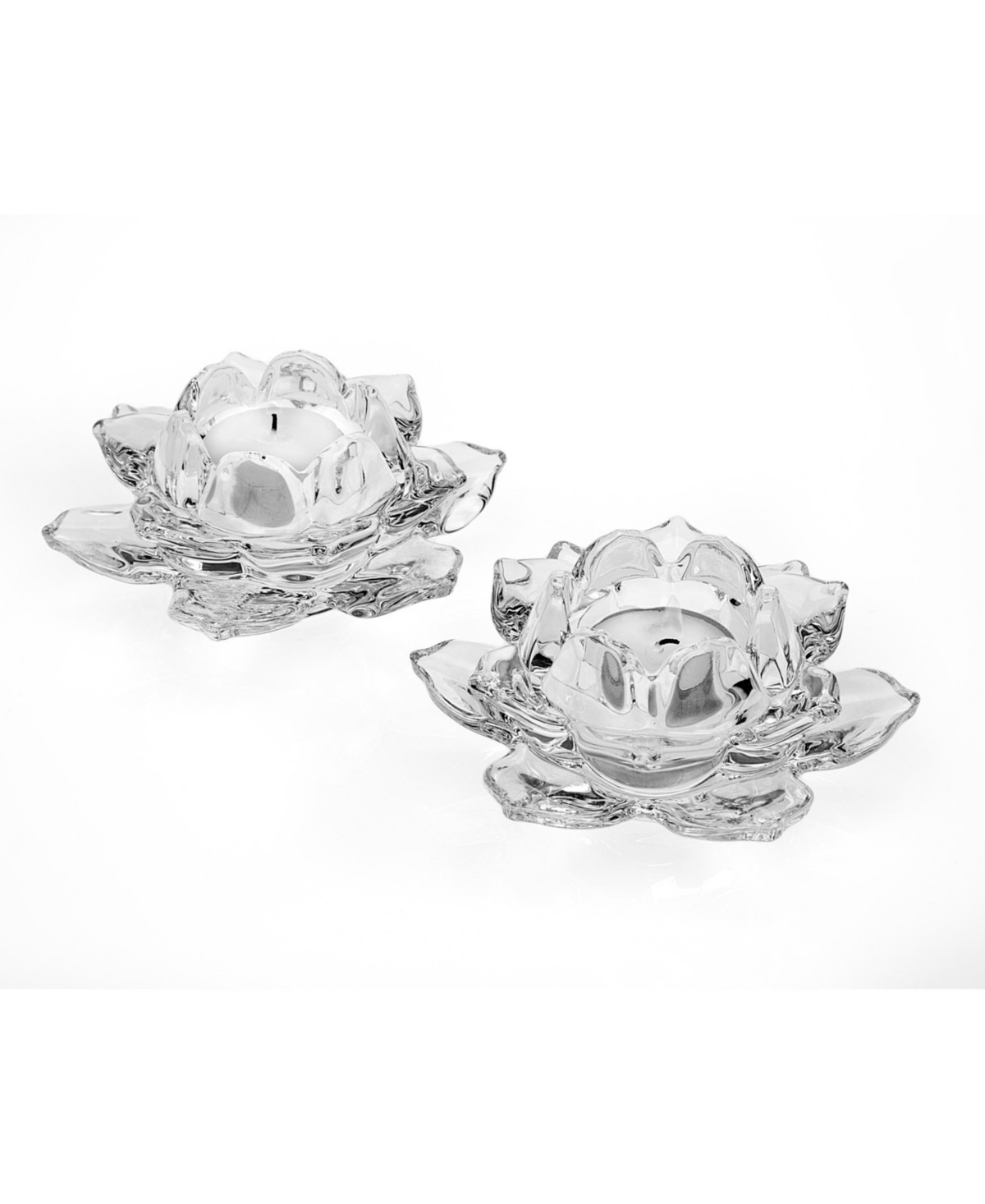 Godinger Lotus Votive Holder - Set of 2 - Clear | Macy's