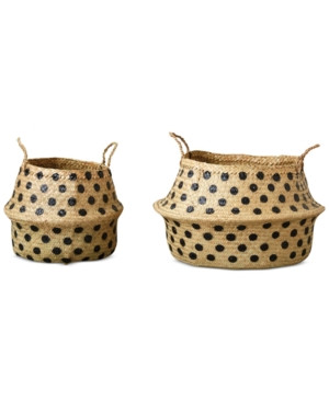 Round Dotted Wicker Collapsible Baskets, Set of 2 | Macys (US)