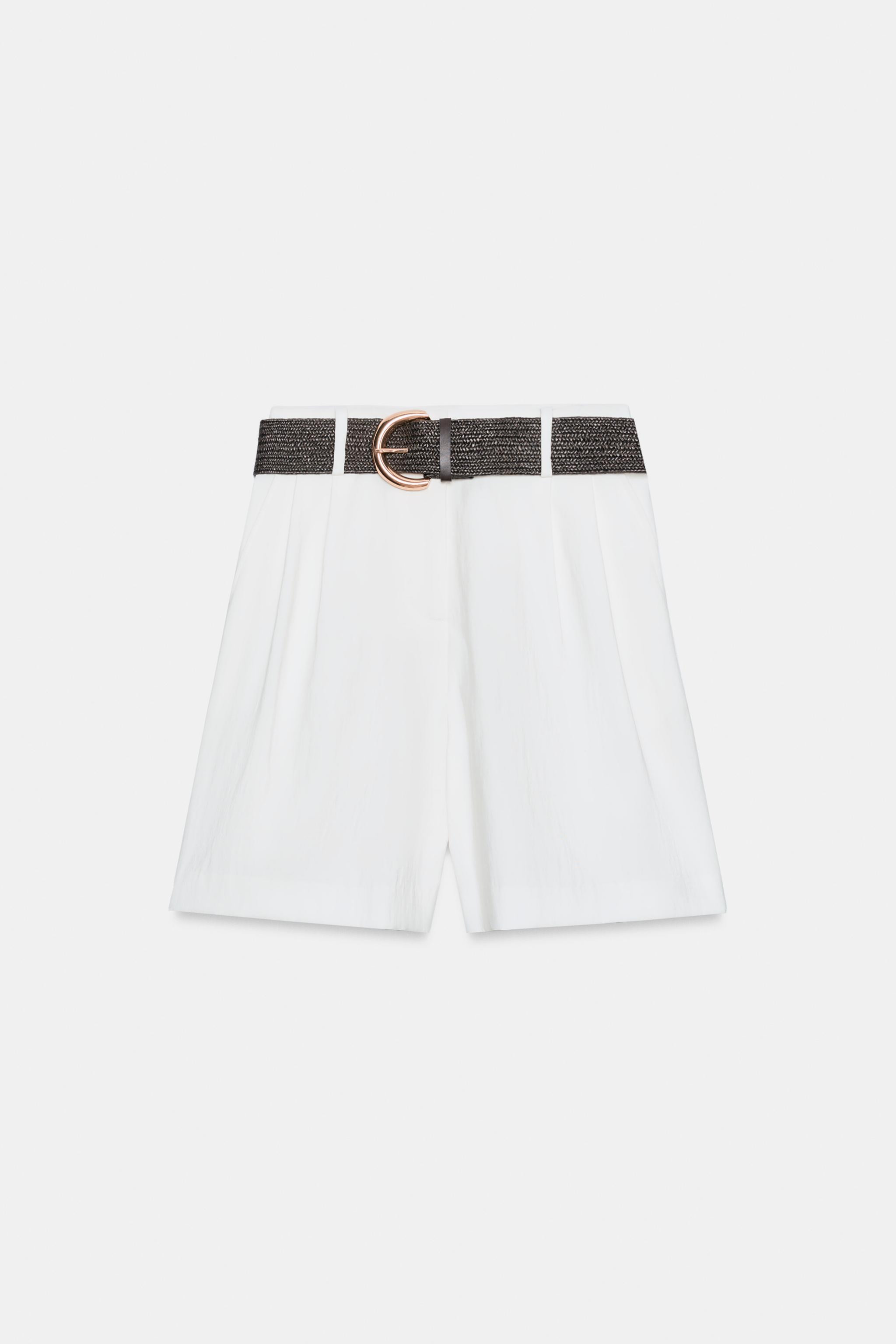 PLEATED BELTED SHORTS | Zara US