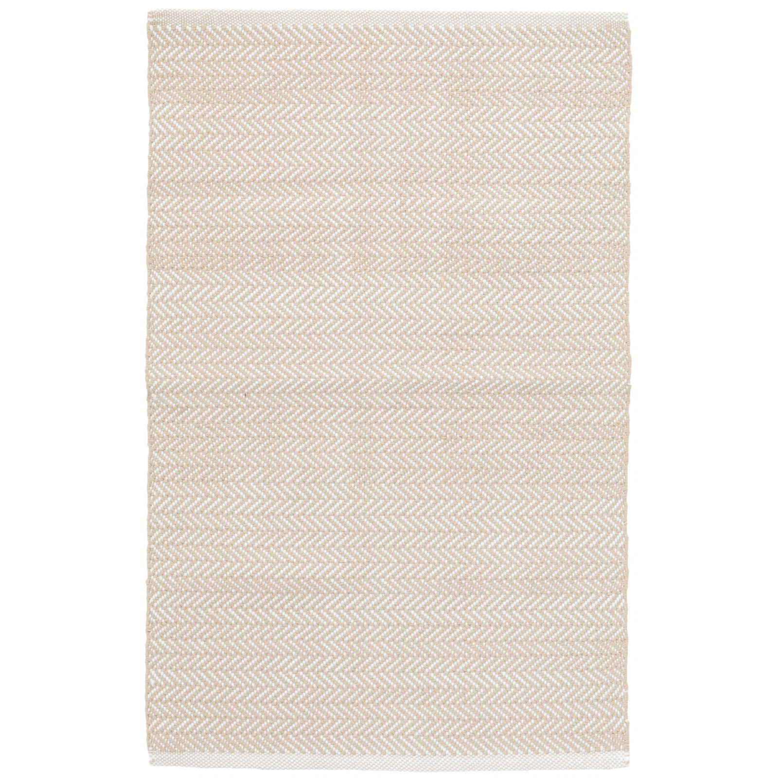 Herringbone Linen/White Handwoven Indoor/Outdoor Rug | Birch Lane