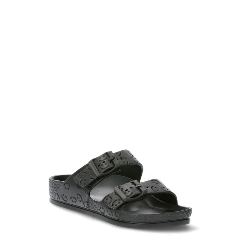 No Boundaries Women's Two Buckle Slide Sandals, Sizes 6-11 - Walmart.com | Walmart (US)