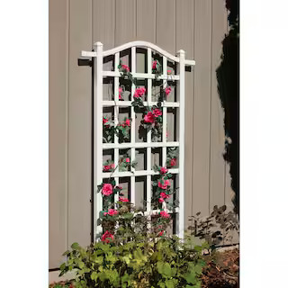 75 in. x 35 in. White Vinyl PVC Melrose Trellis | The Home Depot