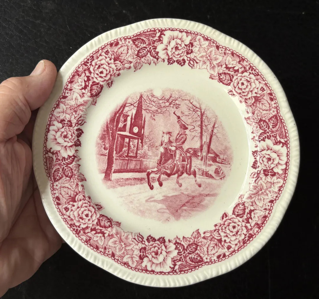 Historical America Homer Laughlin Red Paul Revere 6 1/2” Plates - Etsy | Etsy (US)