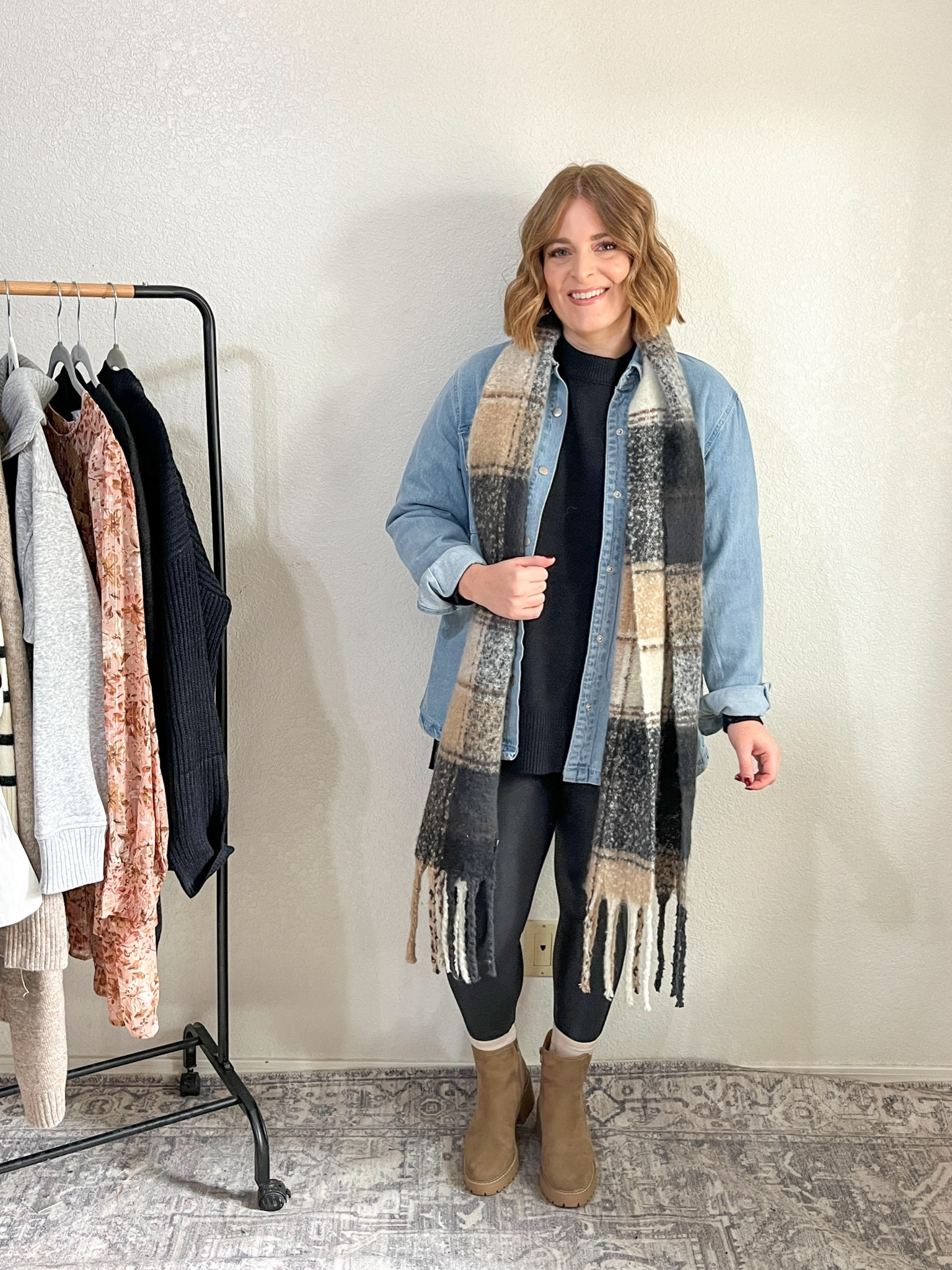 One base 5 ways// styled with a jean shacket and Chelsea boots 

Sweater M
Shacket L
Leggings L

#LTKstyletip #LTKmidsize #LTKsalealert