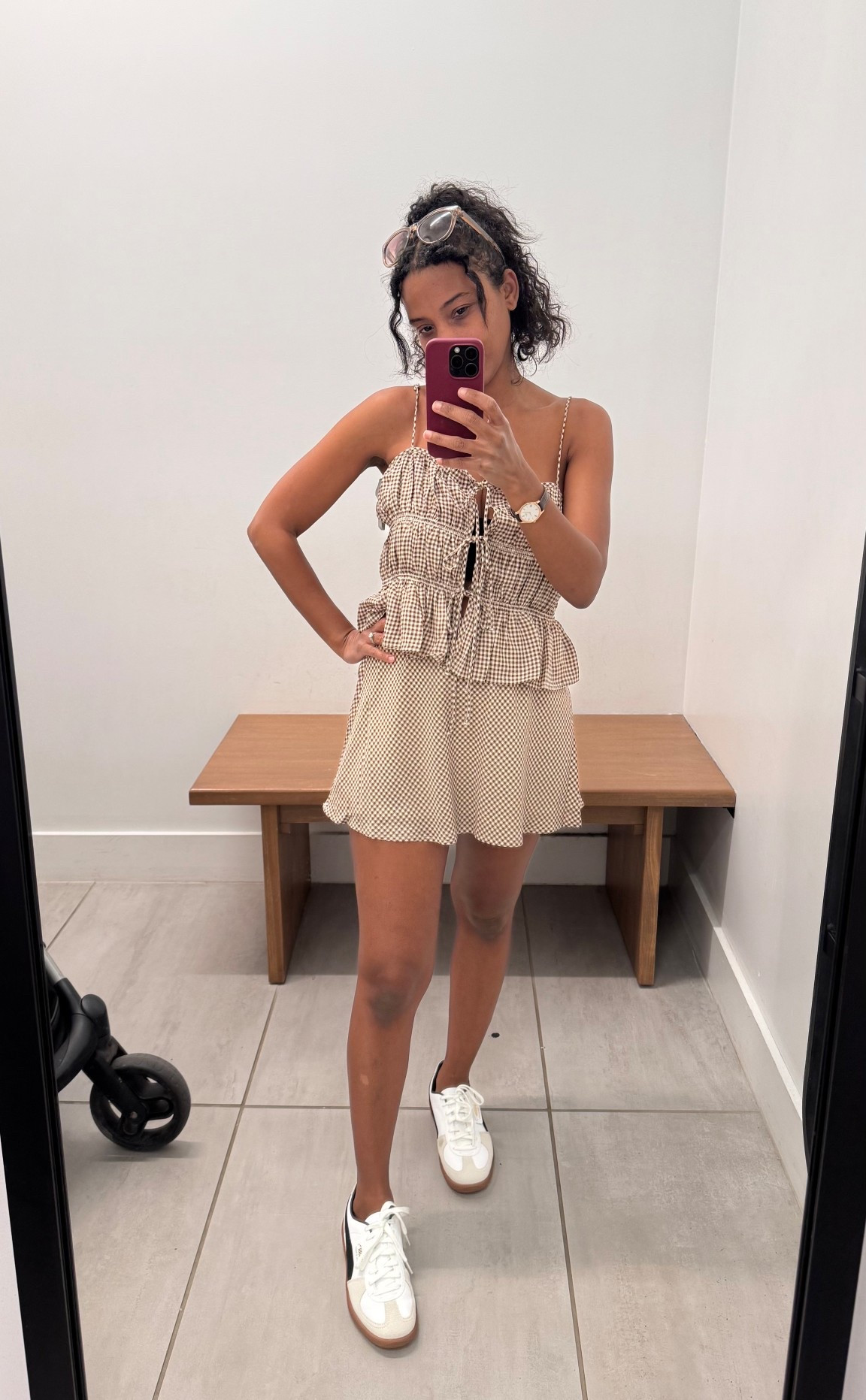 Abercrombie ruched tie-front cami M
Abercrombie Sienna mini skort S
Pre fall / early fall / transitional outfit 

#LTKStyleTip #LTKMidsize #LTKPetite