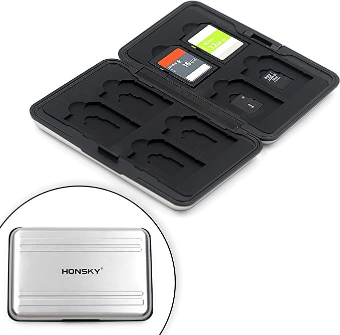Honsky Aluminum UHS-I SD Micro SD SDHC SDXC TF SecureDigital Memory Card Carrying Case Holder Org... | Amazon (US)