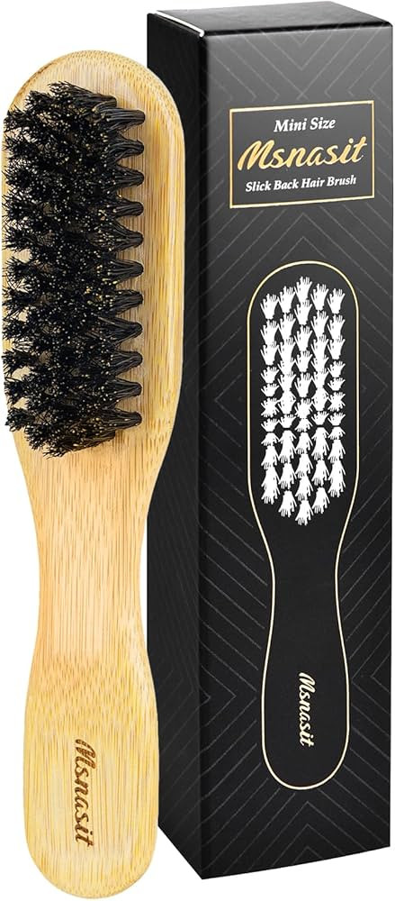 Bamboo Slick Back Hair Brush, Boar Bristle Smoothing Hair, Anti Frizz, Edge Control, Bamboo Hairb... | Amazon (US)