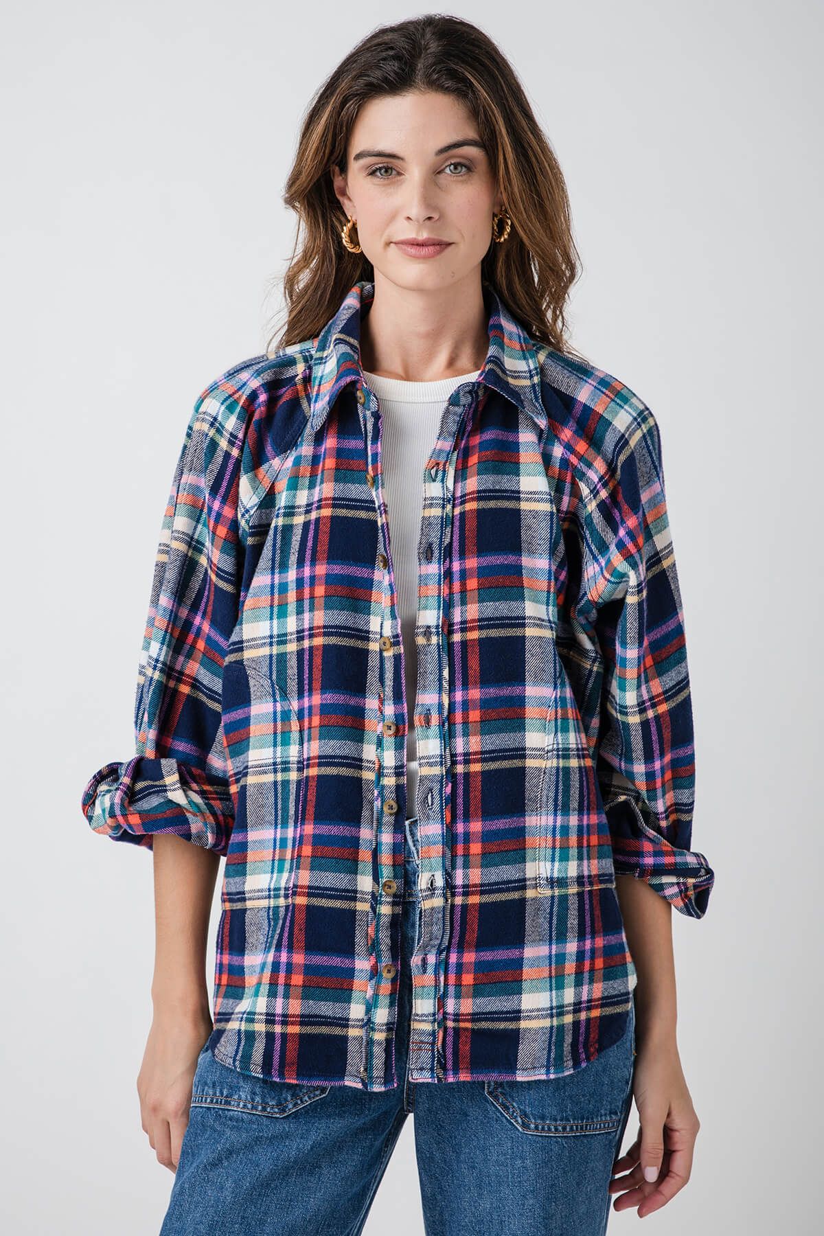 Free People Girl Meets Boy Plaid Shirt | Social Threads