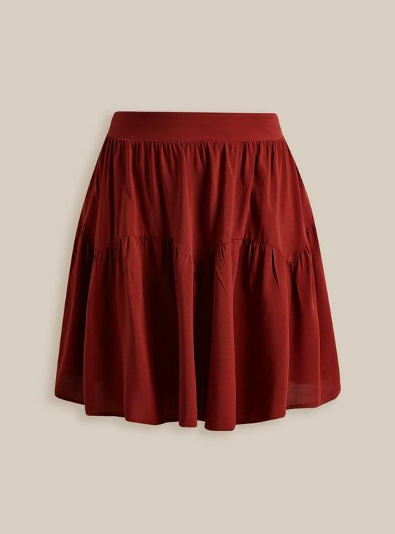 Mini Challis Tiered Skater Skirt | Torrid (US & Canada)