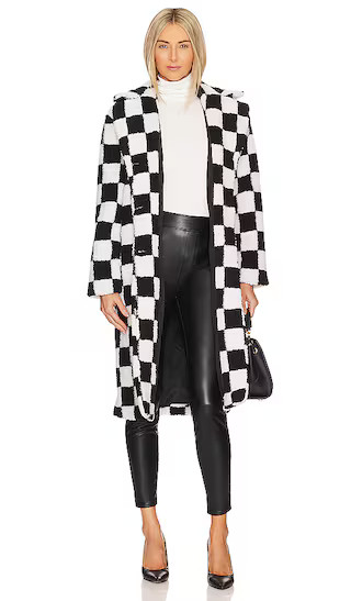 Sadie Sherpa Coat in Black | Revolve Clothing (Global)