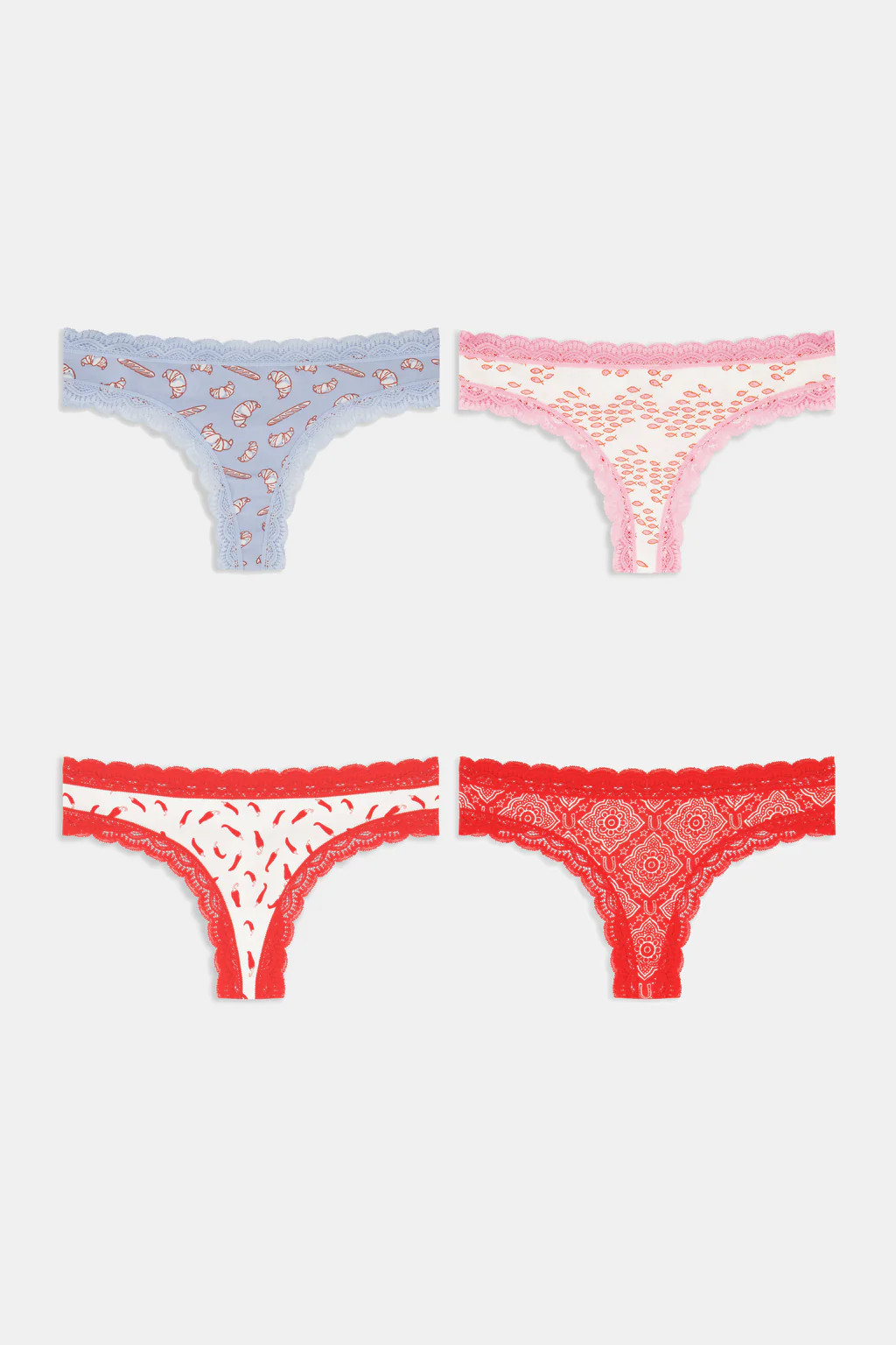 Globe Trotter Thong 4 Pack | Roller Rabbit
