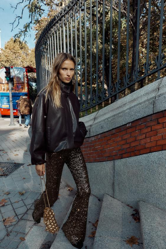 FAUX LEATHER HIGH COLLAR JACKET | Zara US