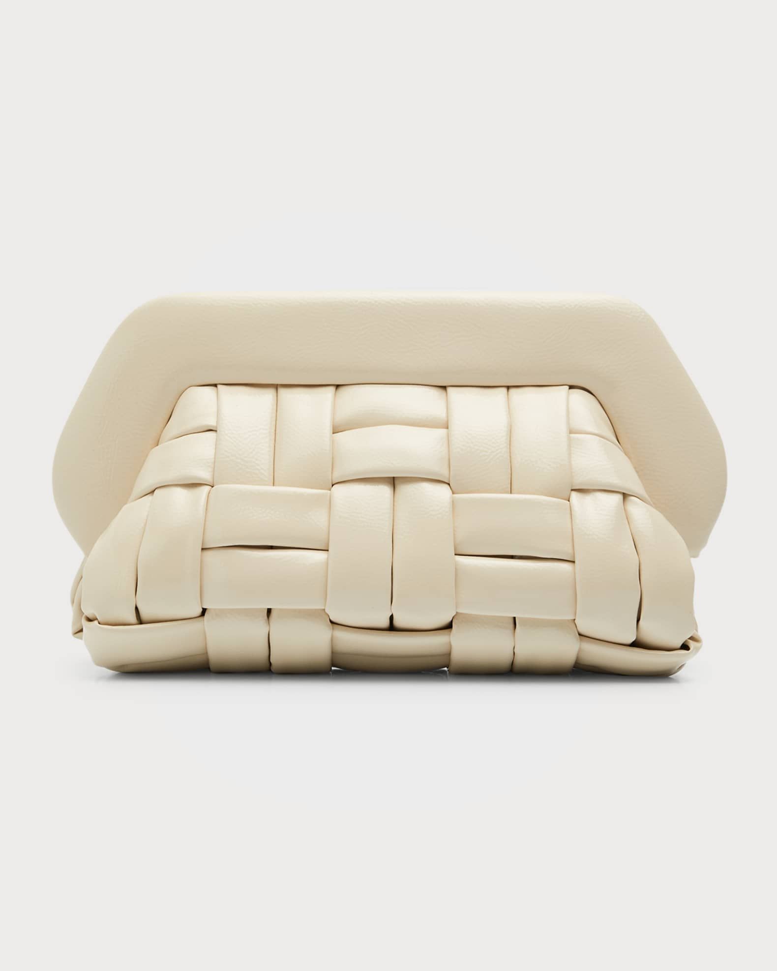 Bios Ruched Faux-Leather Top-Handle Bag | Neiman Marcus