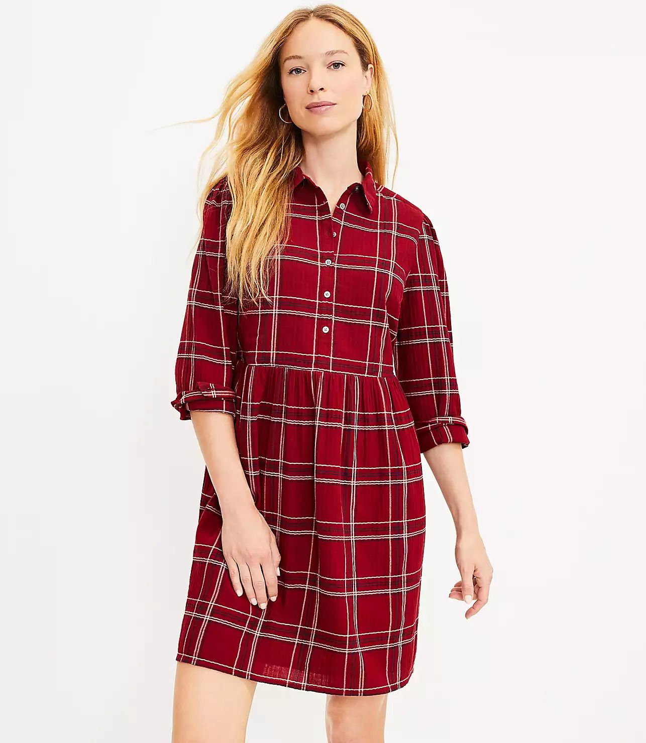 Plaid Swing Shirtdress | LOFT