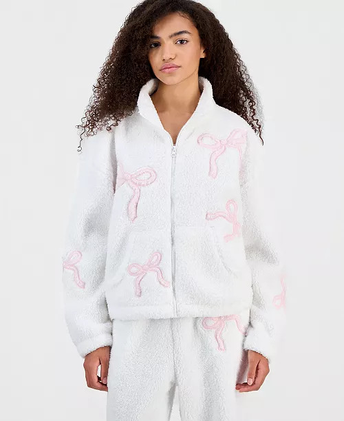 Madden Girl Juniors' Sherpa Fleece Zip-Up Jacket - Macy's | Macy's