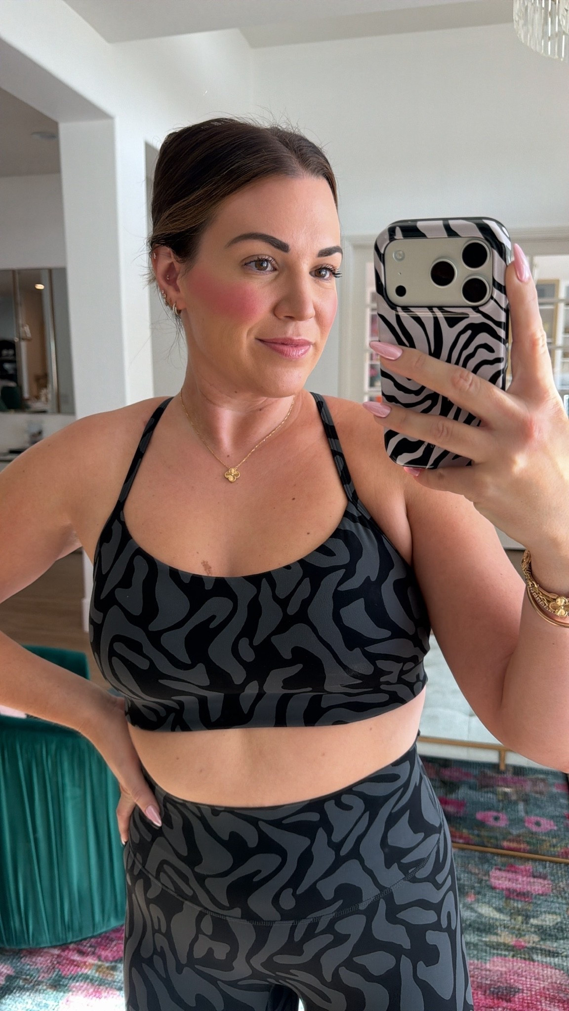curvy midsize workout look in a fun zebra print! wearing size large in the c/d cup sports bra and size 6 in the leggings (size down!)

#LTKfitnessgoals #LTKMidsize #LTKActive
