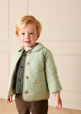 Pepa London Pocket Detail Puffer Jacket in Sage Green (12mths-4yrs) - Pocket Detail Puffer Jacket in Sage Green (12mths-4yrs) | Shop.com