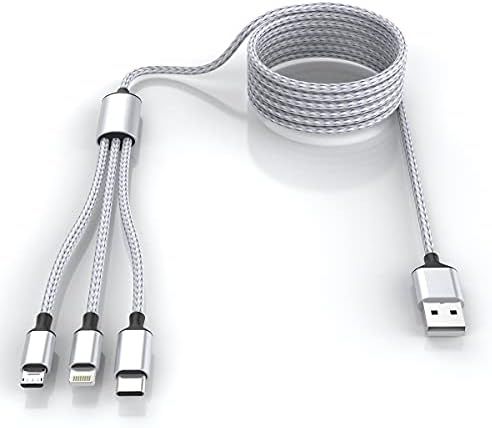 Multi 3 in 1 USB Long iPhone Charging Cable, 1.8M/5.9Ft Nylon Braided Universal Phone Charger Cor... | Amazon (US)